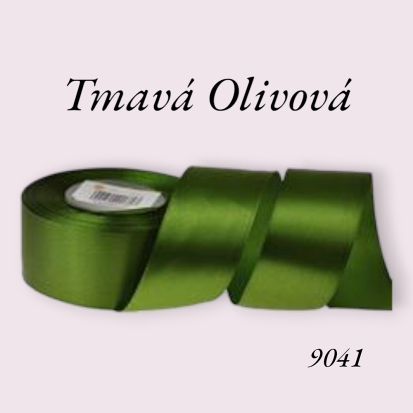 Saténová stuha Tmavá oliva 38mm/ 32m balení