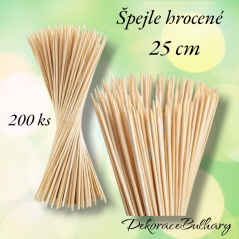 Bambusové špejle hrocené 25 cm/ 200 ks