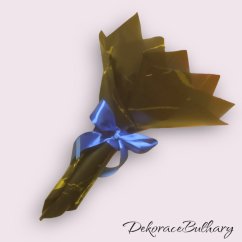 Kytice - černá/královská modrá s glitry a světýlky
